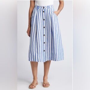 Boden Petra Linen Midi Skirt NWT Size 10
